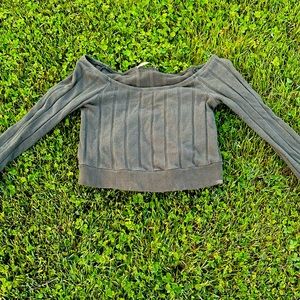 Long sleeve off the shoulder crop top